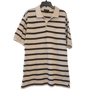 Náutica men’s tan striped cotton polo L